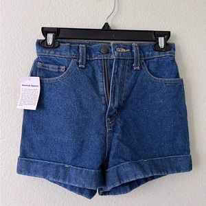 American Apparel High-Waisted Cuff Short in Medium Wash (size 25, NWT)